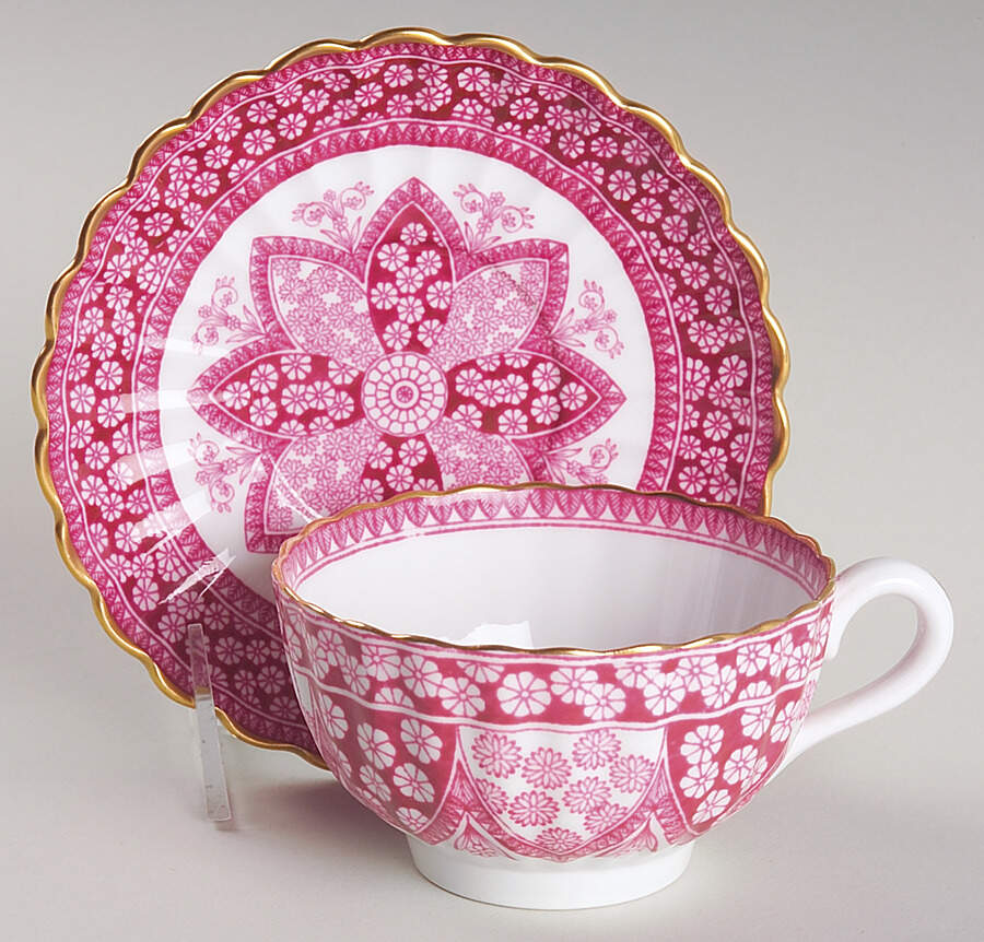 Primrose Rose Footed Cup & Saucer Set by Spode-1