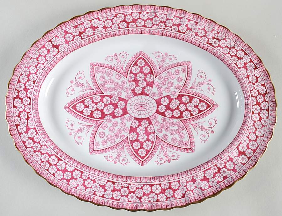 Primrose Rose 16" Oval Serving Platter by Spode-1