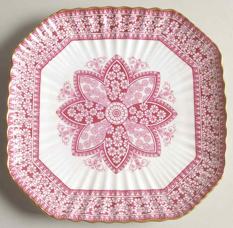Primrose Rose Square Luncheon Plate by Spode-1
