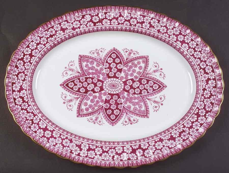 Primrose Rose 14" Oval Serving Platter by Spode-1