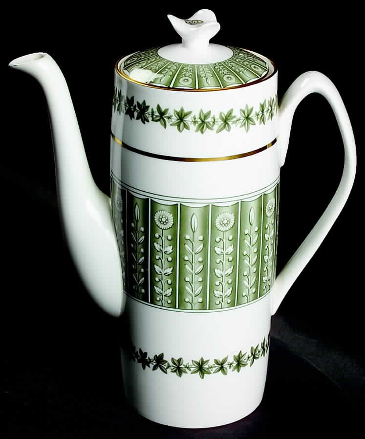 Provence (YC843, Green Leaves) Coffee Pot & Lid by Spode-1