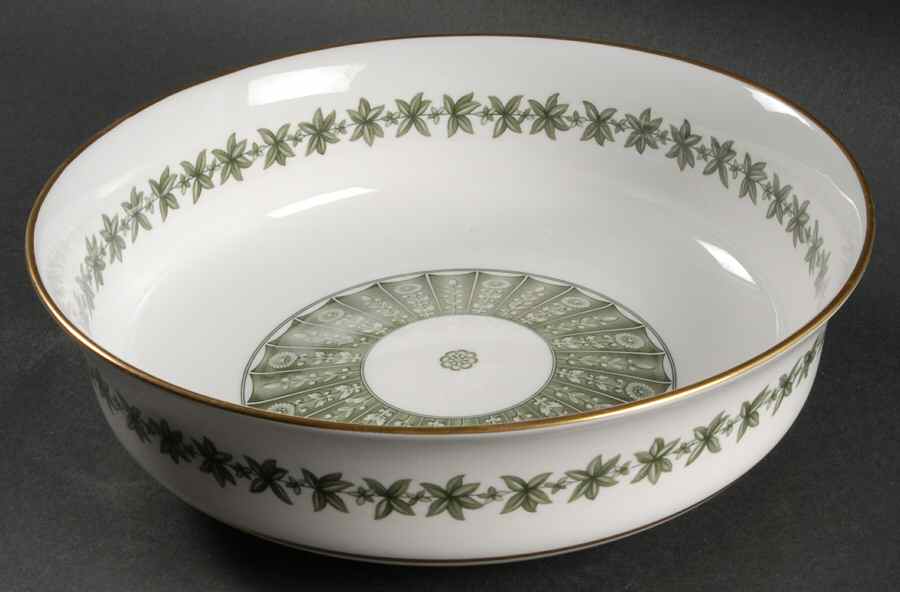 Provence (YC843, Green Leaves) 9" Salad Serving Bowl by Spode-1