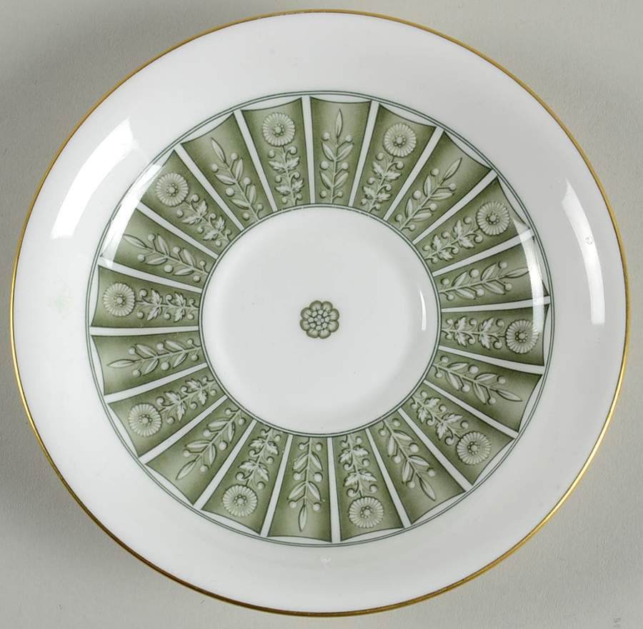 Provence (YC843, Green Leaves) Saucer for Demitasse Cup by Spode-1