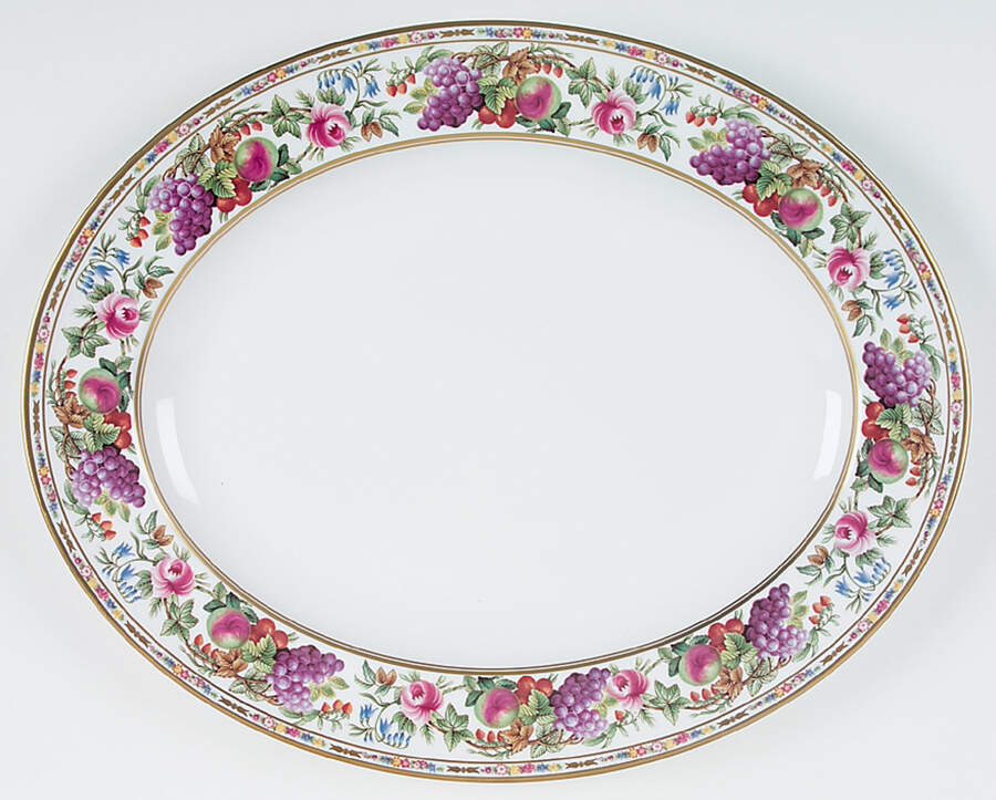 Provence (F1782-V, Y8599-U, Fruit Rim) 16" Oval Serving Platter by Spode-1