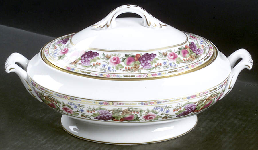 Provence (F1782-V, Y8599-U, Fruit Rim) Oval Covered Vegetable by Spode-1