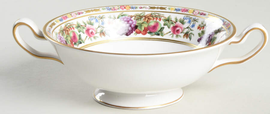 Provence (F1782-V, Y8599-U, Fruit Rim) Footed Cream Soup Bowl by Spode-1