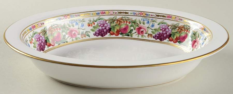 Provence (F1782-V, Y8599-U, Fruit Rim) 9" Oval Vegetable Bowl by Spode-1