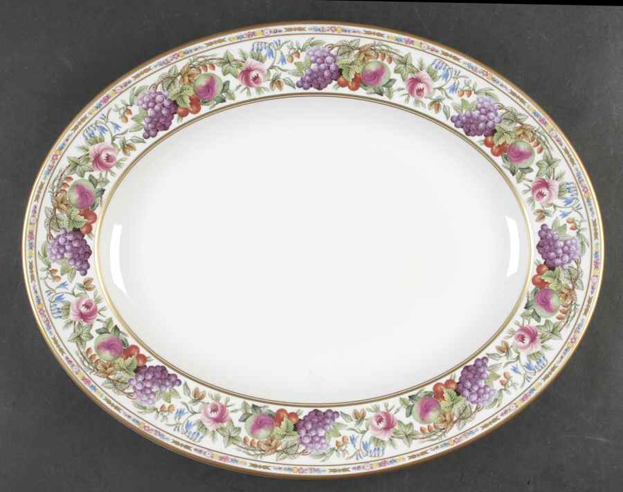 Provence (F1782-V, Y8599-U, Fruit Rim) 15" Oval Serving Platter by Spode-1