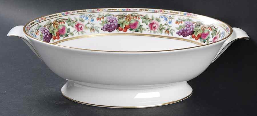 Provence (F1782-V, Y8599-U, Fruit Rim) 10" Oval Vegetable Bowl by Spode-1