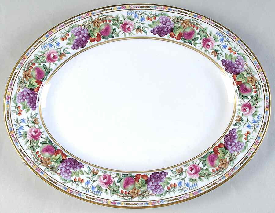 Provence (F1782-V, Y8599-U, Fruit Rim) 13" Oval Serving Platter by Spode-1