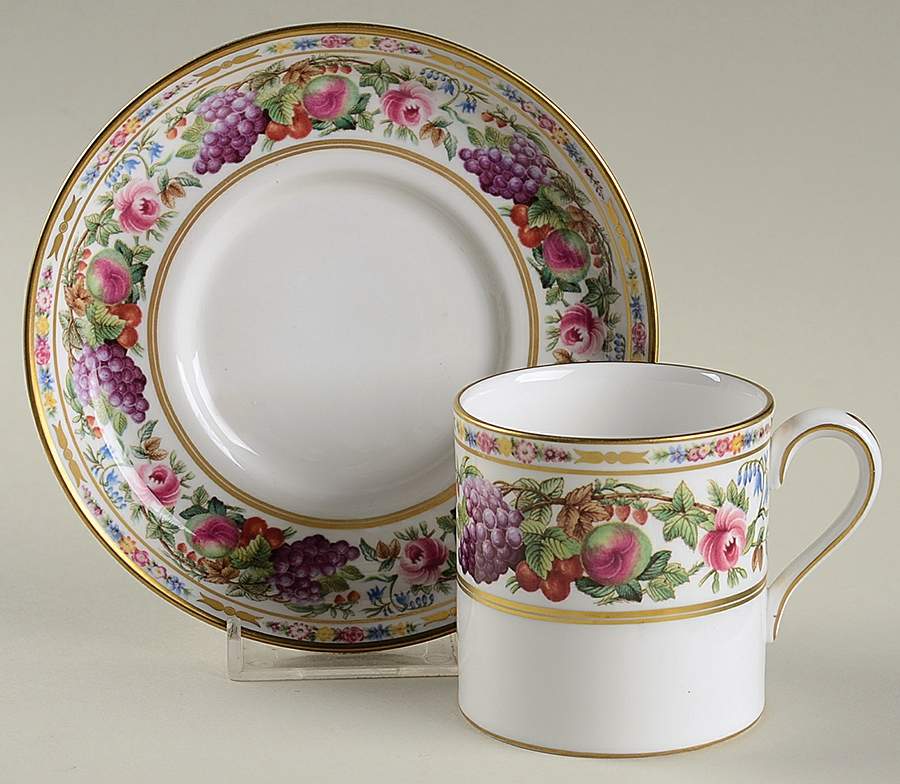 Provence (F1782-V, Y8599-U, Fruit Rim) Flat Demitasse Cup & Saucer Set by Spode-1