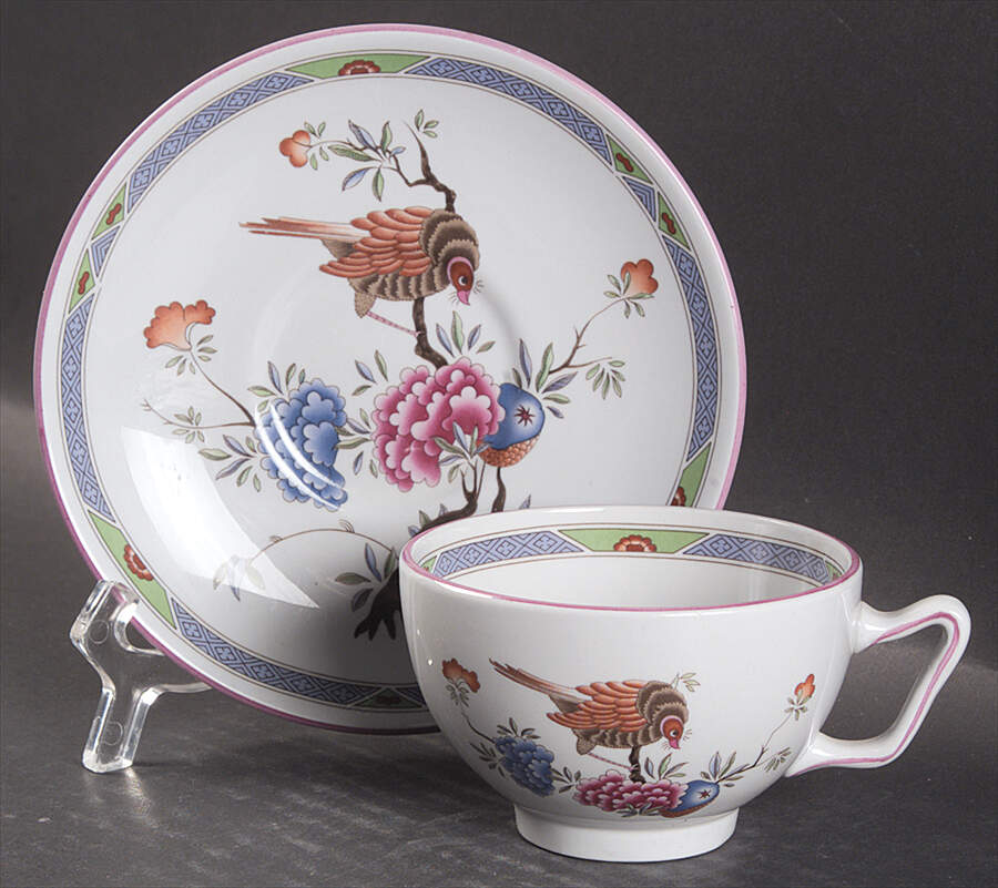 Prince Regent Canton Shape Footed Cup & Saucer Set by Spode-1