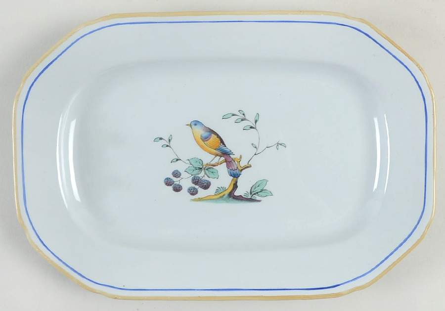 Queen's Bird (Y4973, Blue Gray Body) 10" Oval Serving Platter by Spode-1
