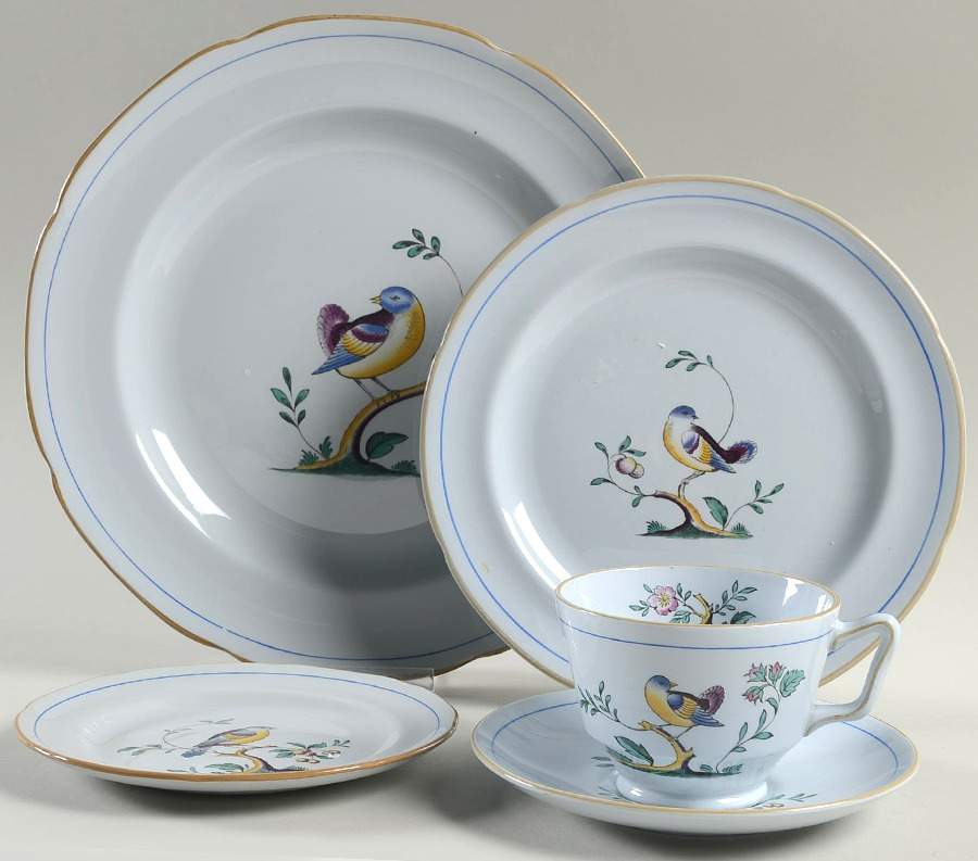 Queen's Bird (Y4973, Blue Gray Body) 5 Piece Place Setting by Spode-1