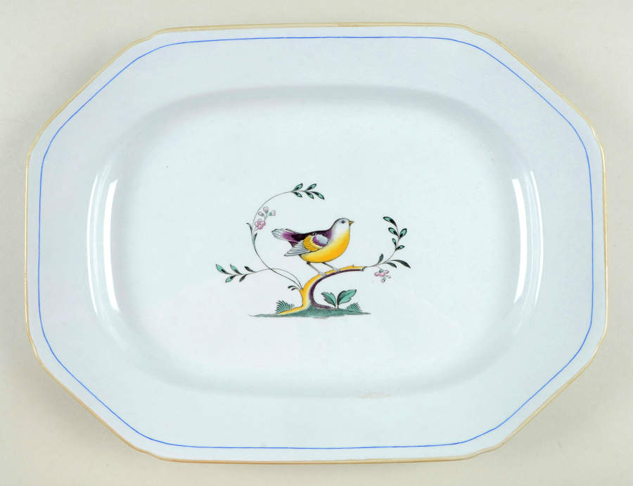 Queen's Bird (Y4973, Blue Gray Body) 14" Oval Serving Platter by Spode-1