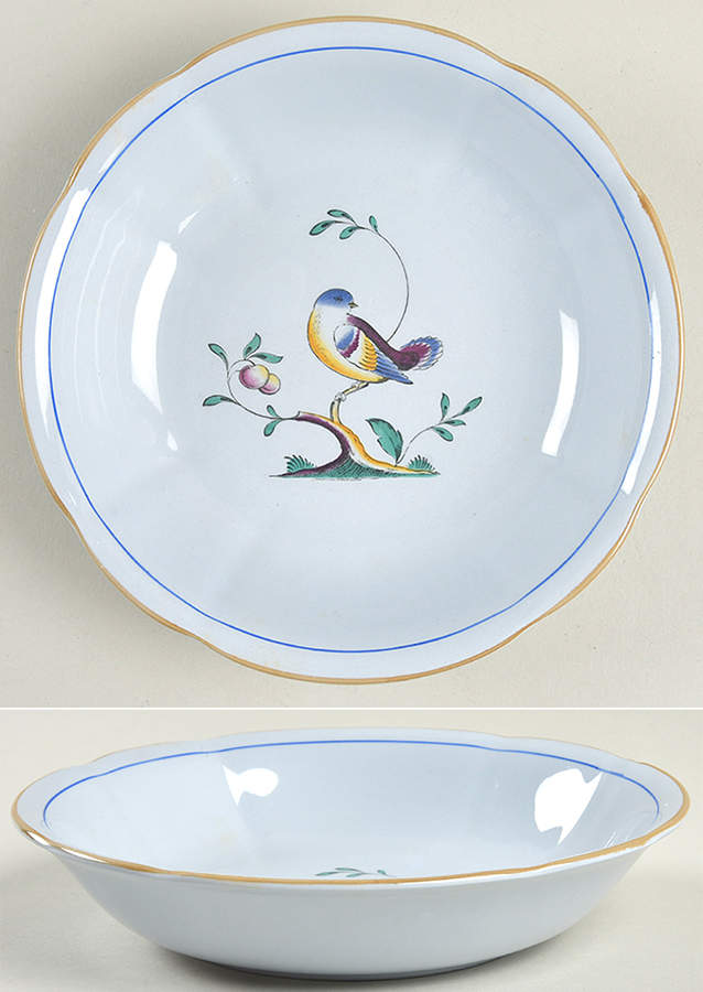 Queen's Bird (Y4973, Blue Gray Body) Coupe Cereal Bowl by Spode-1