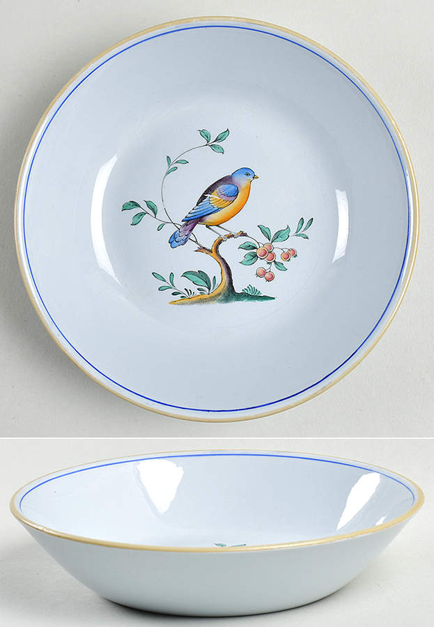 Queen's Bird (Y4973, Blue Gray Body) Saucer for Canton Shape Oversized Cup by Spode-1