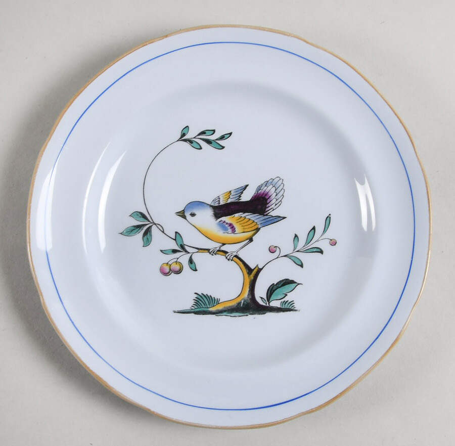 Queen's Bird (Y4973, Blue Gray Body) Bread & Butter Plate by Spode-1