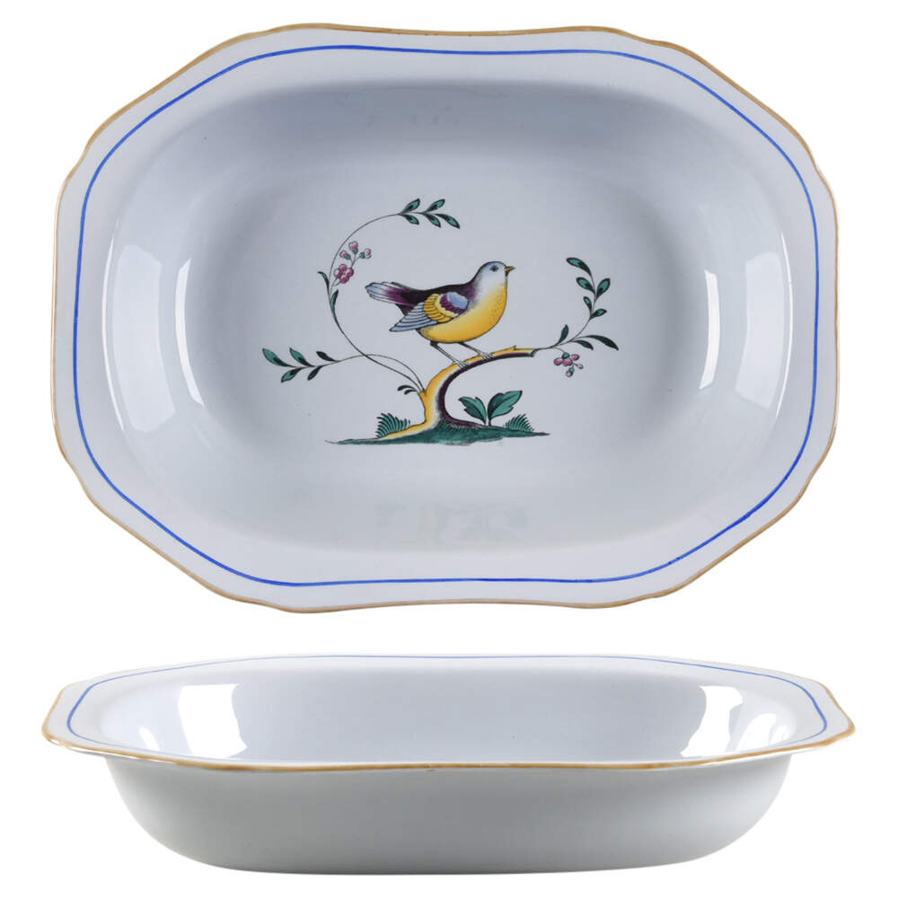 Queen's Bird (Y4973, Blue Gray Body) 9" Oval Vegetable Bowl by Spode-1