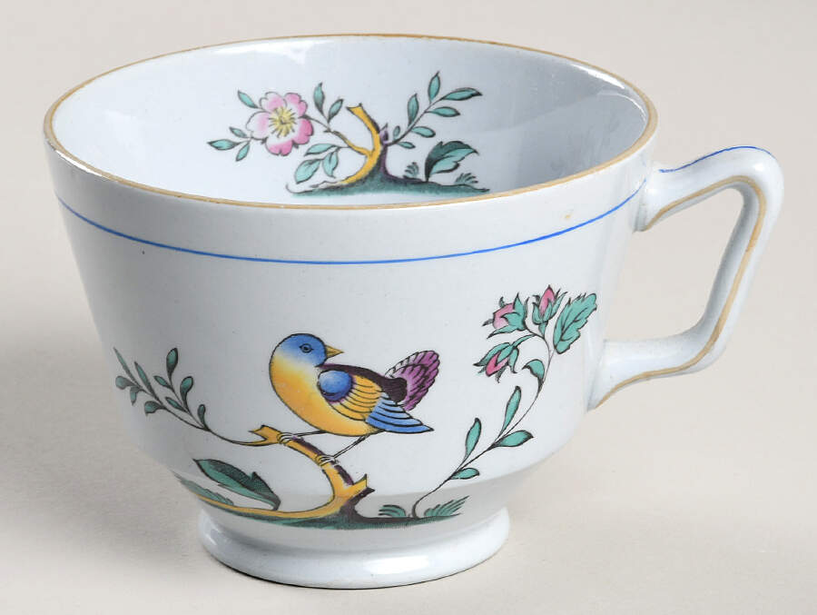 Queen's Bird (Y4973, Blue Gray Body) Footed Cup by Spode-1