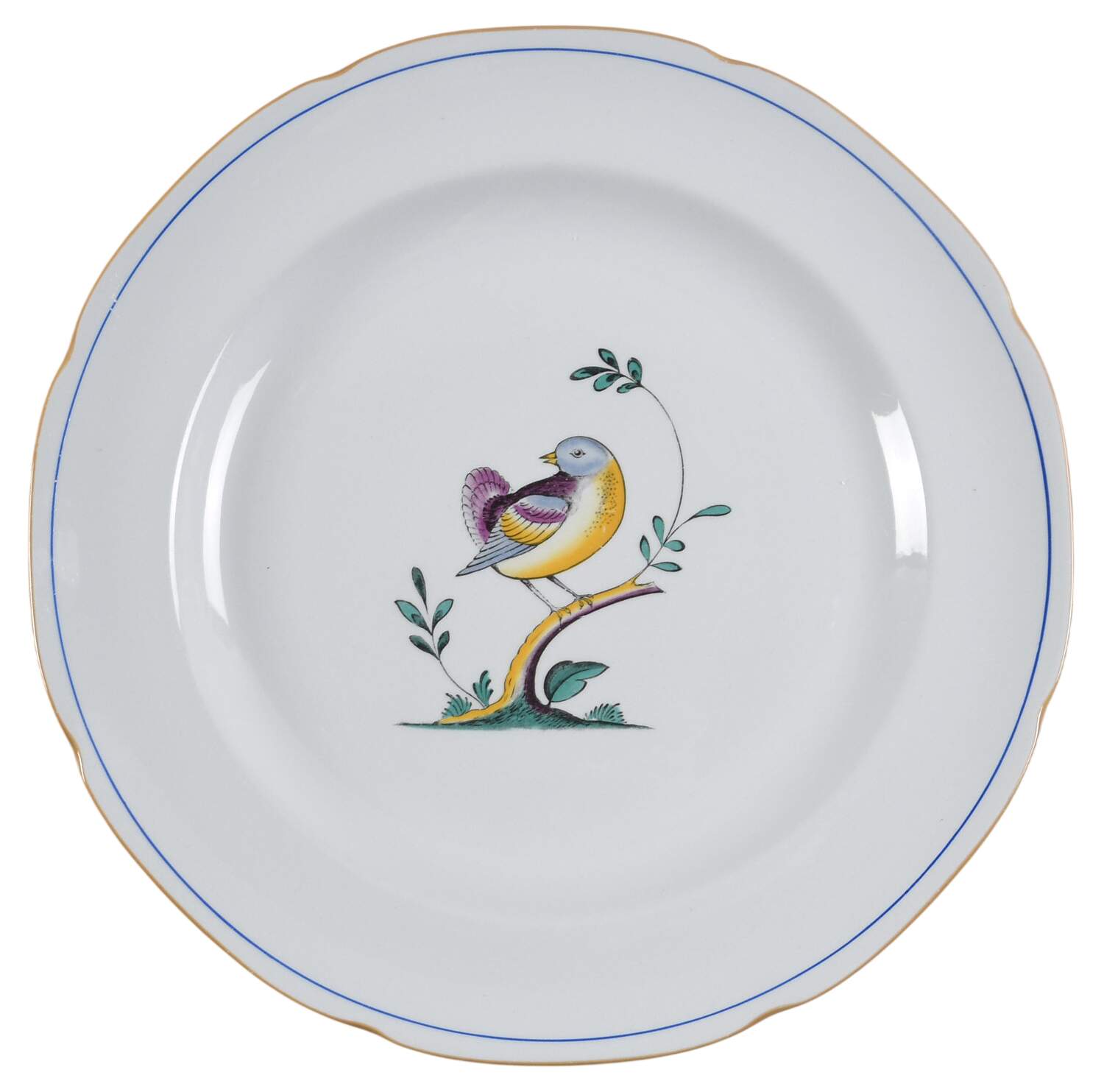 Queen's Bird (Y4973, Blue Gray Body) Dinner Plate by Spode-1