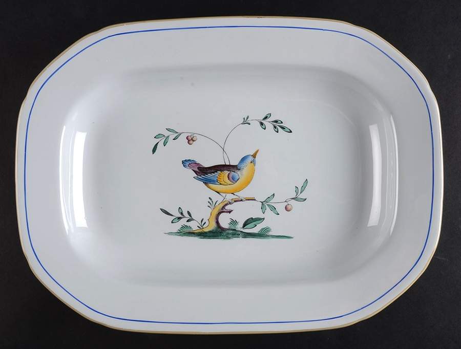 Queen's Bird (Y4973, Blue Gray Body) 13" Oval Serving Platter by Spode-1