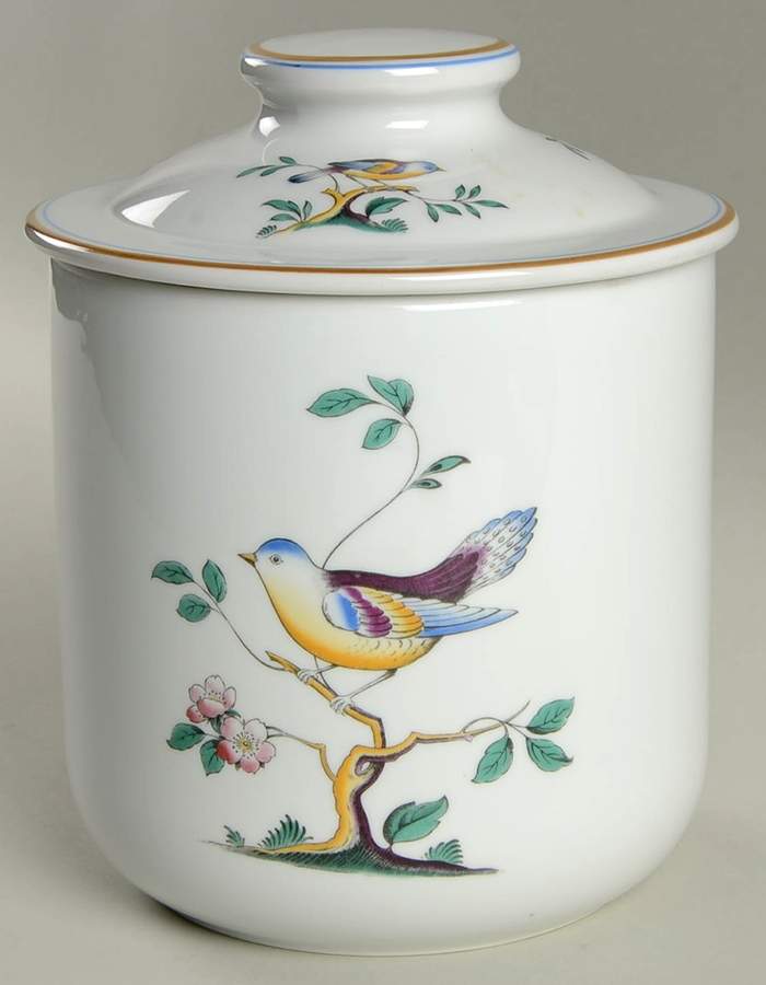 Queen's Bird (Y4973, Blue Gray Body) Medium Canister & Lid by Spode-1