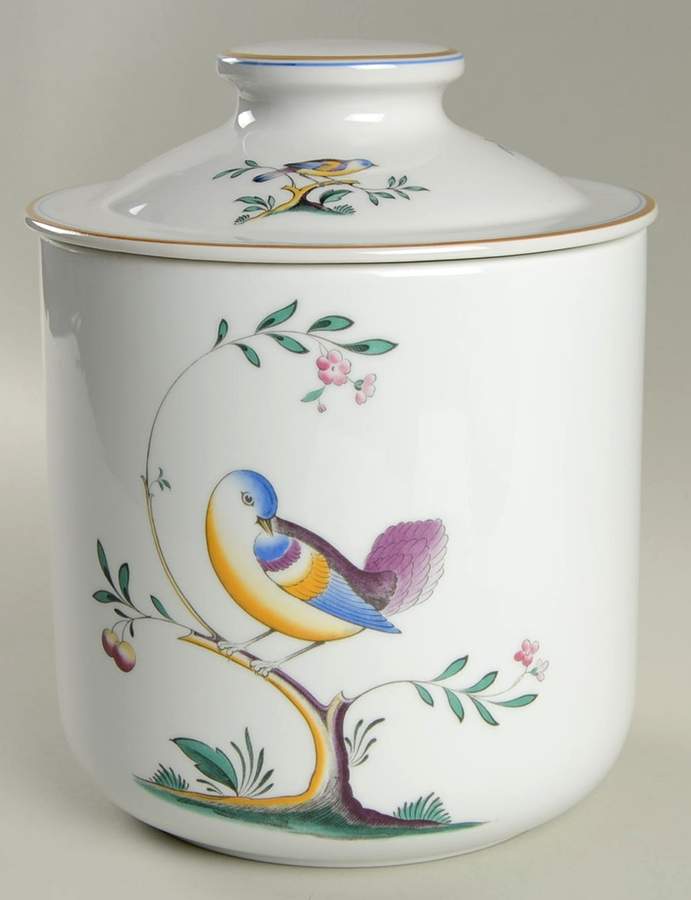 Queen's Bird (Y4973, Blue Gray Body) Large Canister & Lid by Spode-1