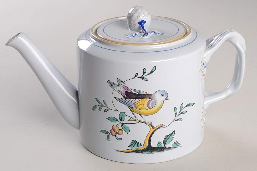 Queen's Bird (Y4973, Blue Gray Body) Small Teapot & Lid by Spode-1