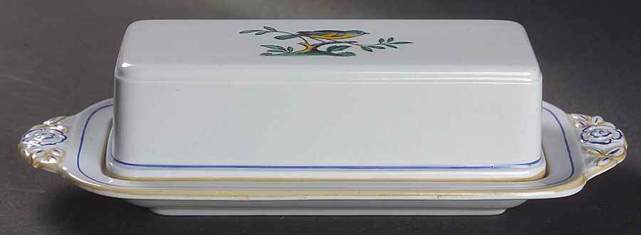 Queen's Bird (Y4973, Blue Gray Body) 1/4 Lb Covered Butter by Spode-1