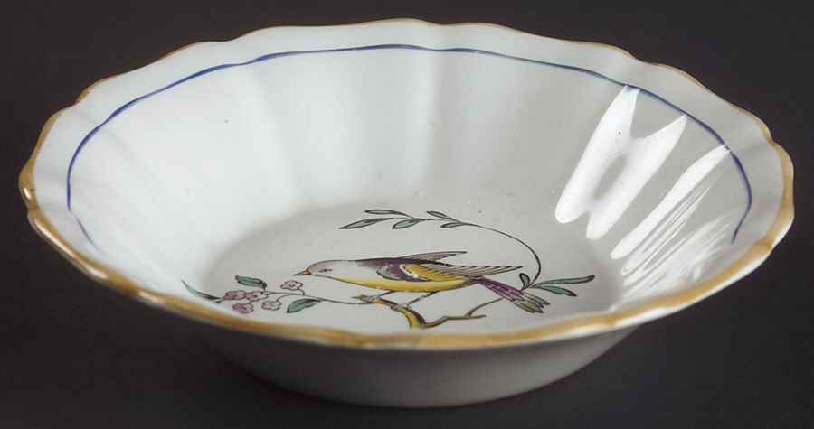 Queen's Bird (Y4973, Blue Gray Body) Fruit/Dessert (Sauce) Bowl by Spode-1