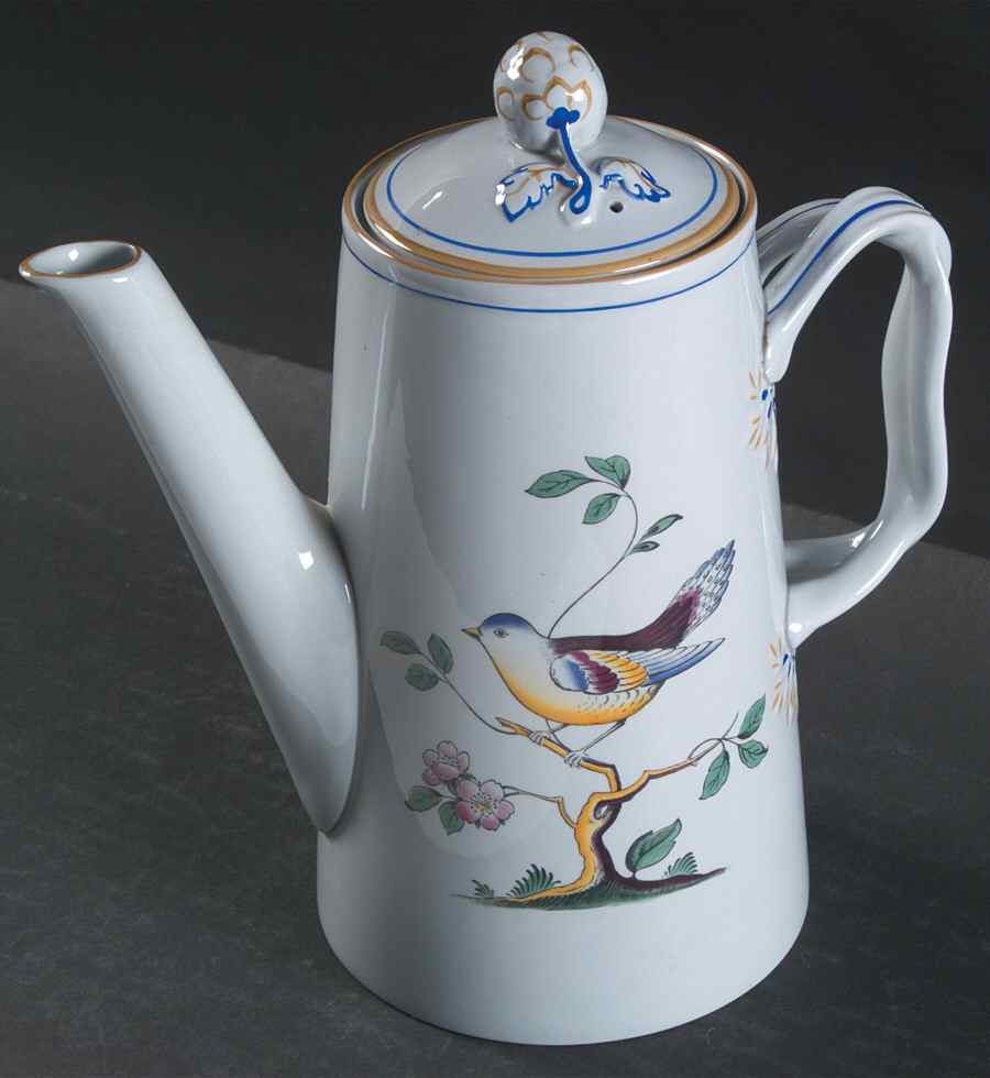 Queen's Bird (Y4973, Blue Gray Body) Coffee Pot & Lid by Spode-1