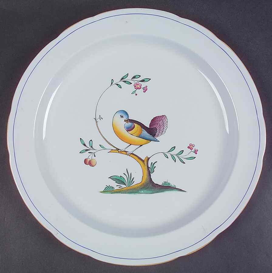 Queen's Bird (Y4973, Blue Gray Body) 12" Chop Plate (Round Platter) by Spode-1