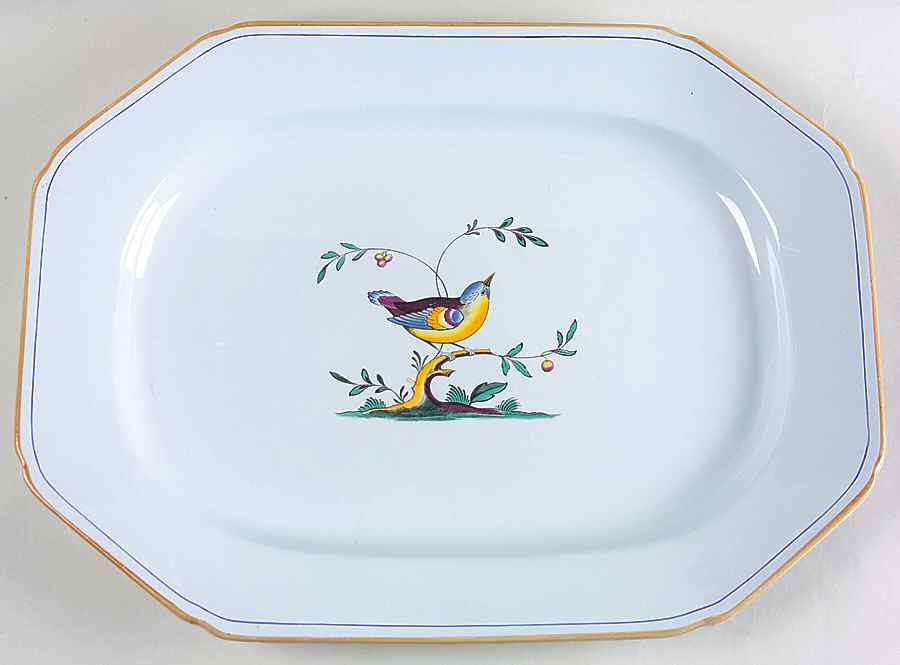 Queen's Bird (Y4973, Blue Gray Body) 16" Oval Serving Platter by Spode-1
