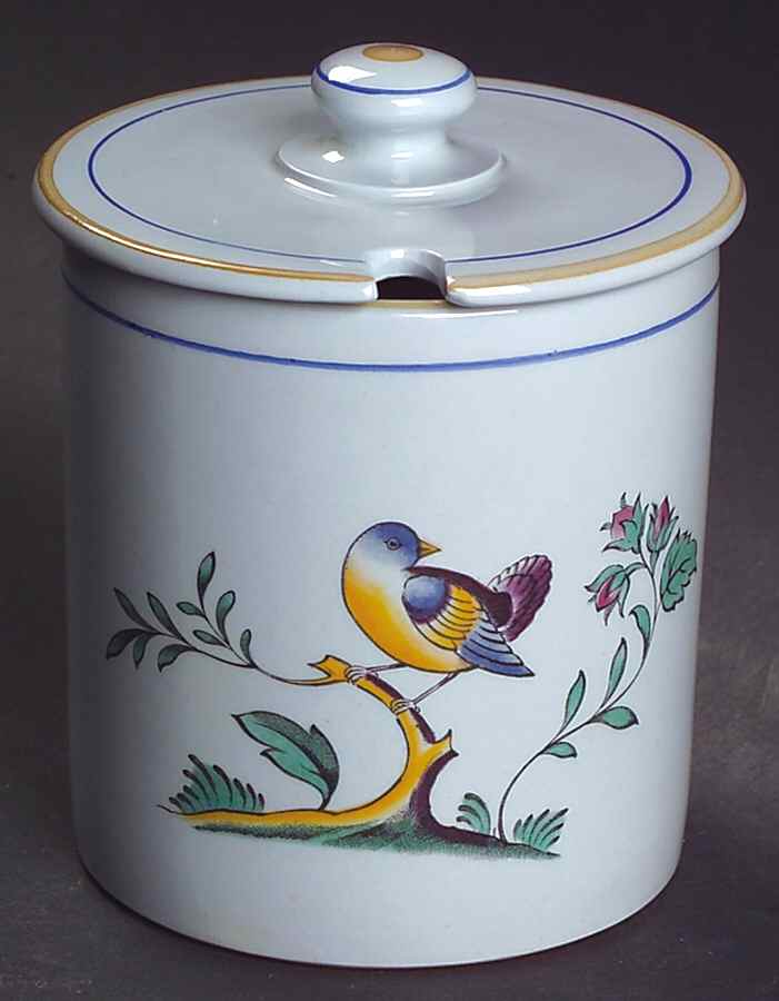Queen's Bird (Y4973, Blue Gray Body) Jam/Jelly & Lid by Spode-1