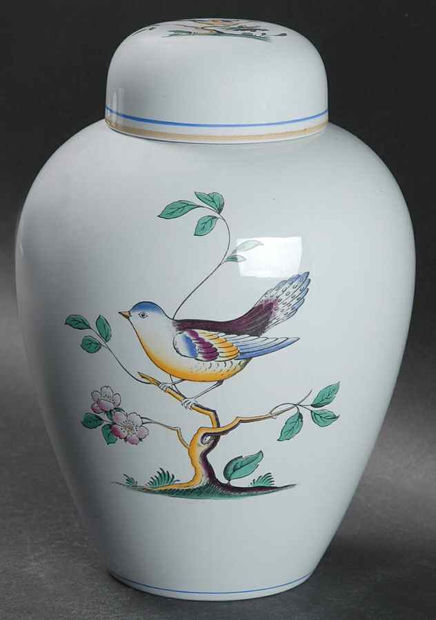 Queen's Bird (Y4973, Blue Gray Body) Medium Ginger Jar & Lid by Spode-1