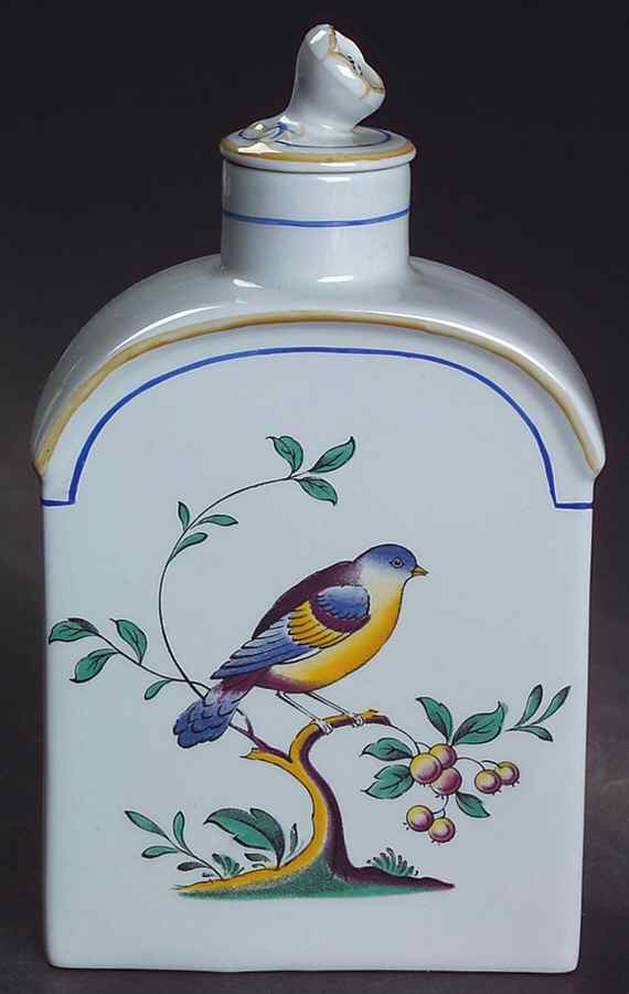 Queen's Bird (Y4973, Blue Gray Body) Tea Caddy & Lid by Spode-1