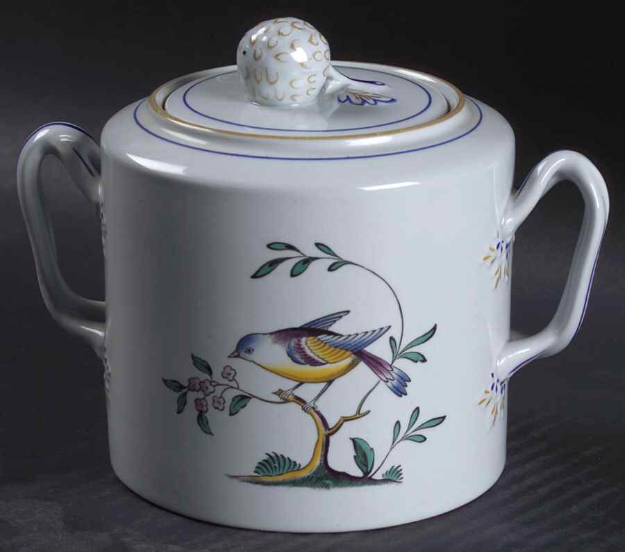 Queen's Bird (Y4973, Blue Gray Body) Sugar Bowl & Lid by Spode-1