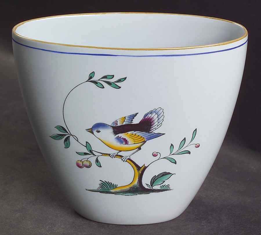 Queen's Bird (Y4973, Blue Gray Body) Oval Vase by Spode-1