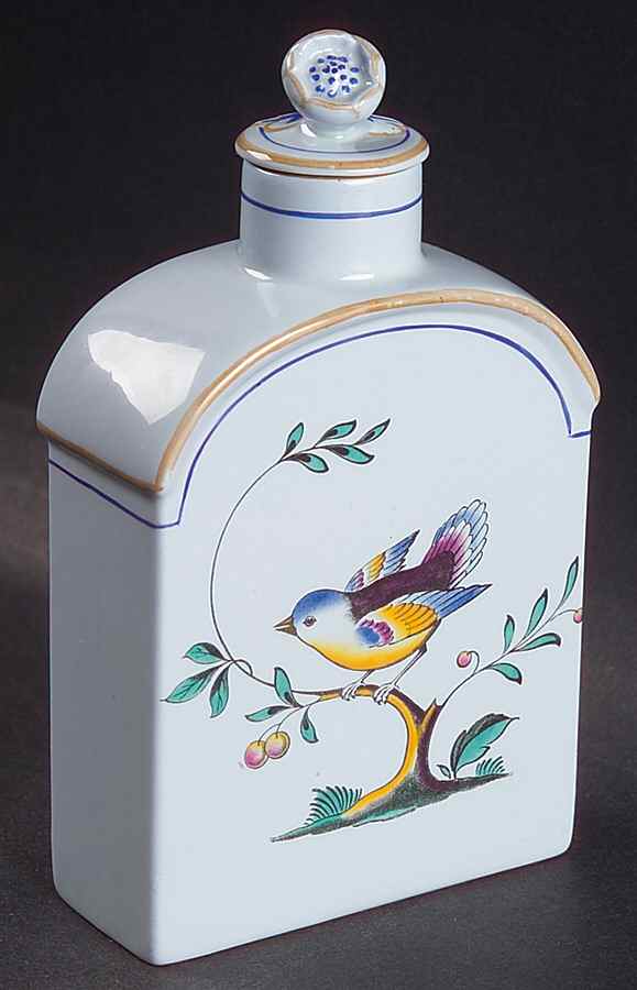 Queen's Bird (Y4973, Blue Gray Body) Tea Caddy & Lid by Spode-1