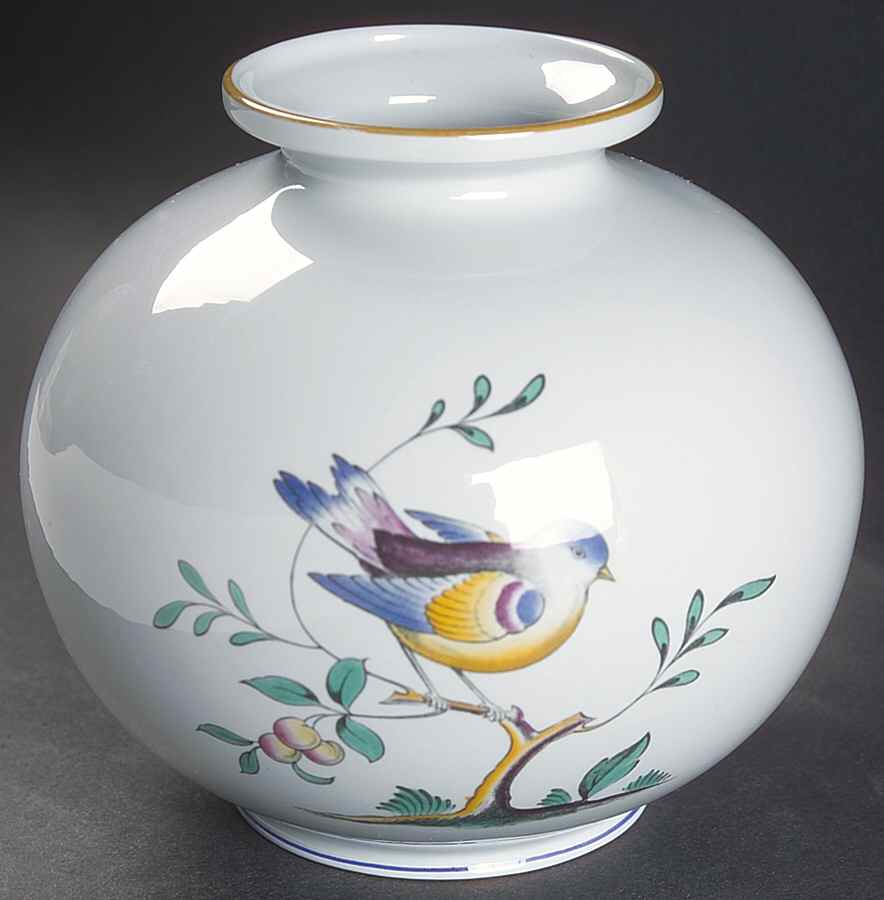 Queen's Bird (Y4973, Blue Gray Body) Globe Vase by Spode-1