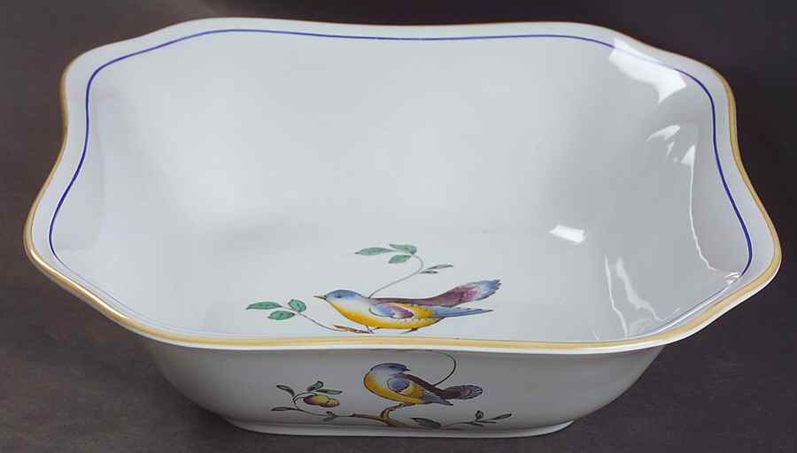 Queen's Bird (Y4973, Blue Gray Body) 9" Square Vegetable Bowl by Spode-1