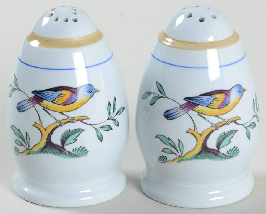 Queen's Bird (Y4973, Blue Gray Body) Salt & Pepper Set by Spode-1