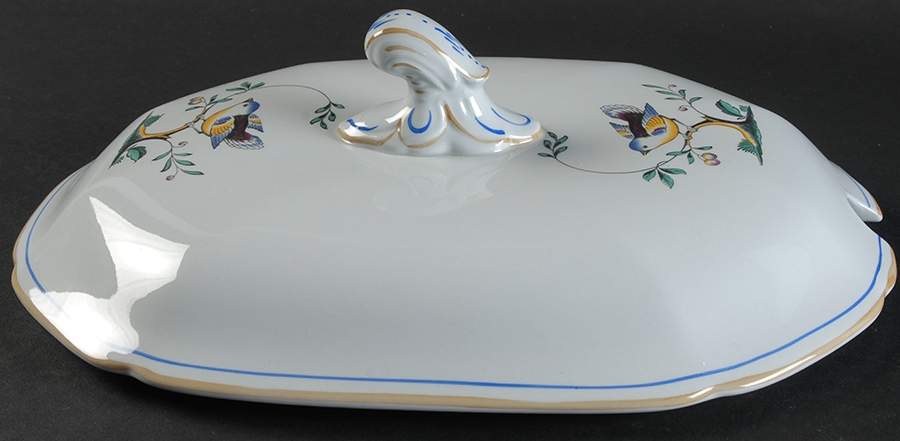 Queen's Bird (Y4973, Blue Gray Body) Lid for Oval Tureen by Spode-1