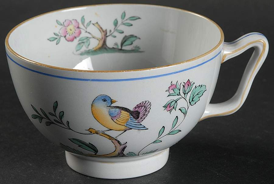 Queen's Bird (Y4973, Blue Gray Body) Canton Shape Footed Cup by Spode-1