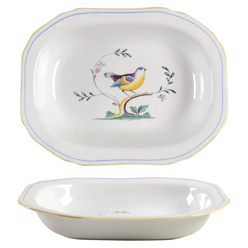 Queen's Bird (Imperial Ware, Cream Body) 9" Oval Vegetable Bowl by Spode-1
