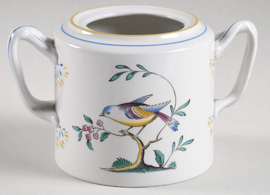 Queen's Bird (Imperial Ware, Cream Body) Sugar Bowl No Lid by Spode-1