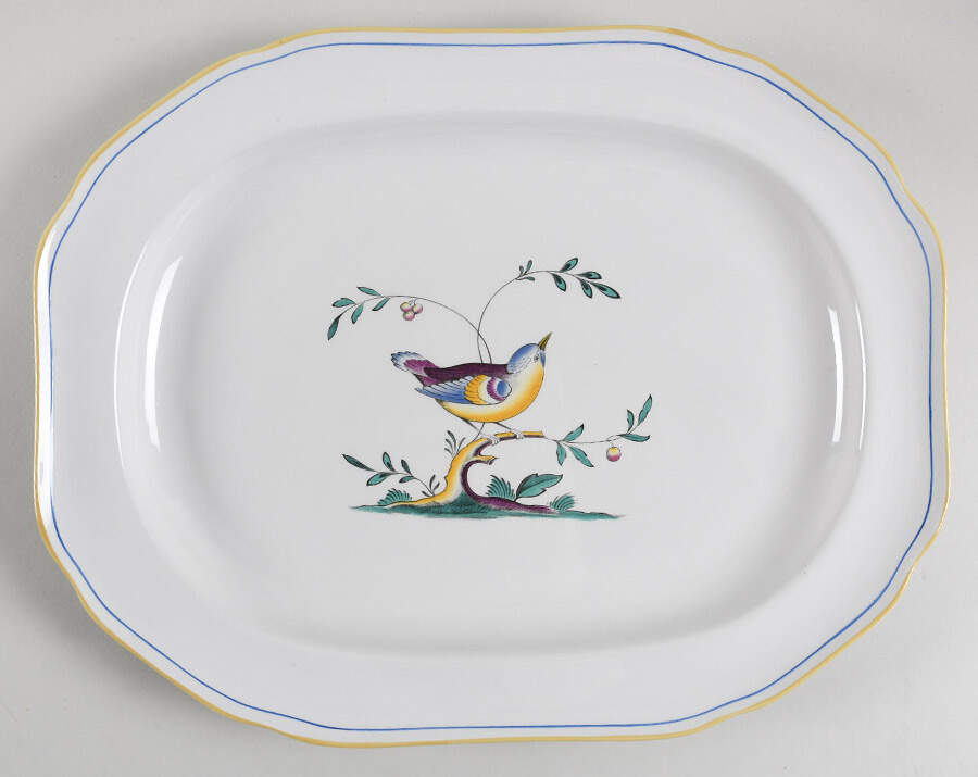 Queen's Bird (Imperial Ware, Cream Body) 14" Oval Serving Platter by Spode-1