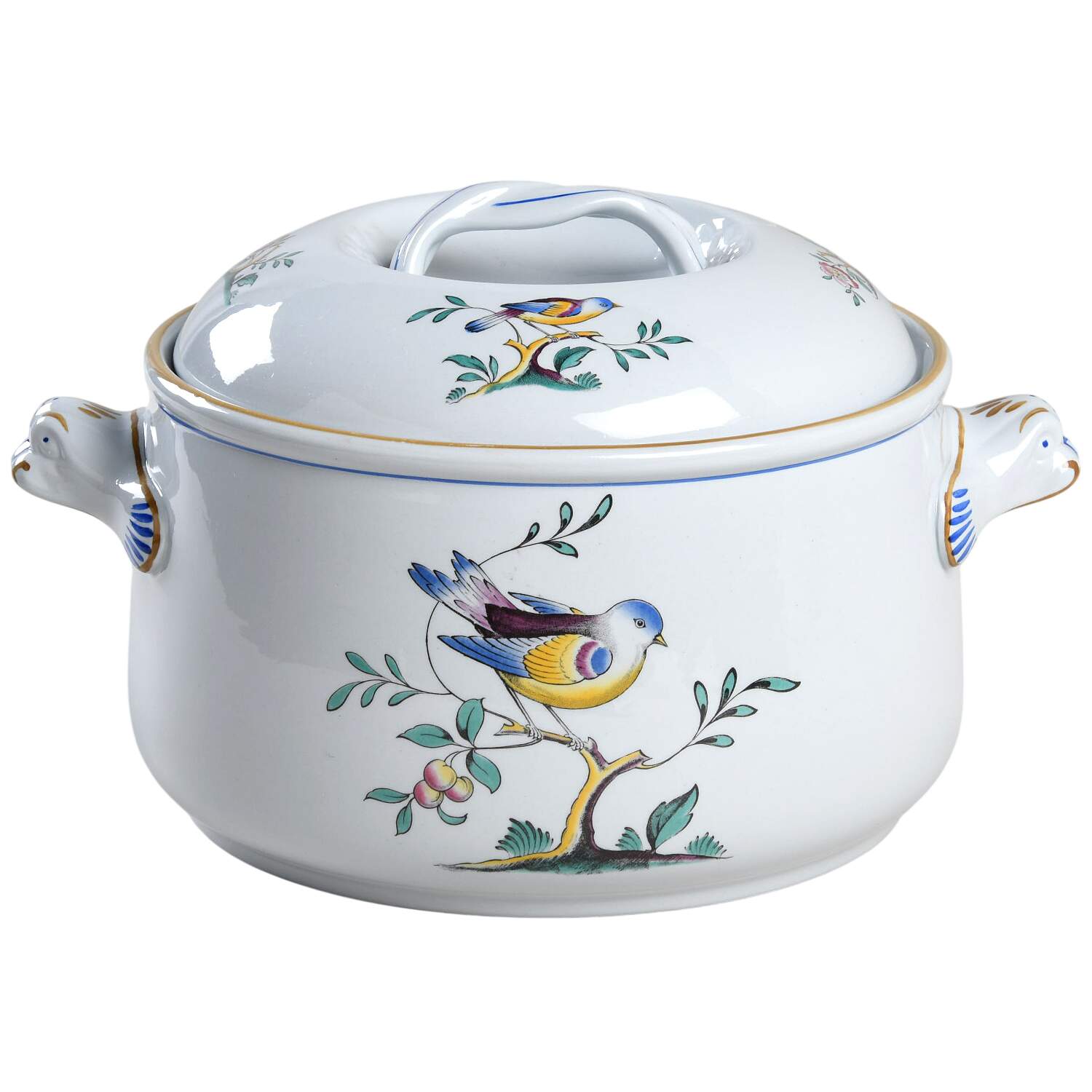 Queen's Bird (Imperial Ware, Cream Body) 2 Qt Round Covered Casserole by Spode-1
