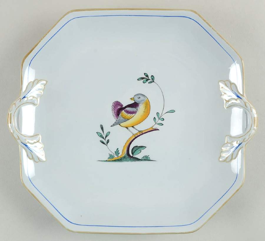 Queen's Bird (Imperial Ware, Cream Body) Square Handled Cake Plate by Spode-1